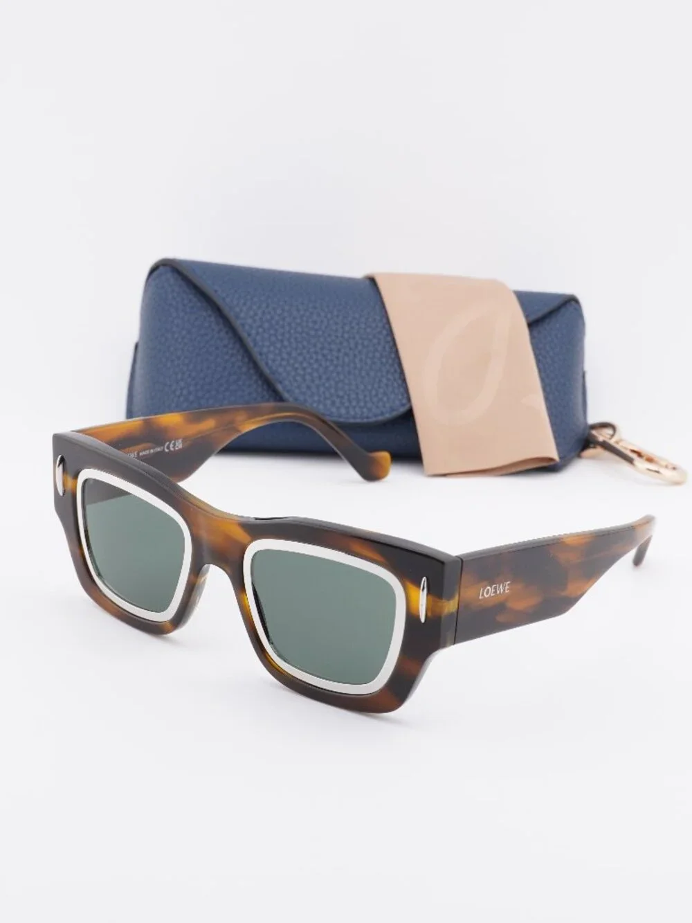 Loewe LW40168I 52N Square Sunglasses – Havana\Green
